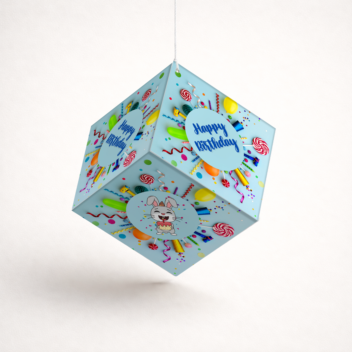 Fold-n-Form DIY 3D Hanging Cube Decor for Birthday Party Decoration: Celebration Design
