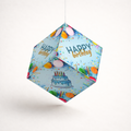 Fold-n-Form DIY 3D Hanging Cube Decor for Birthday Party Decoration: Confetti Design