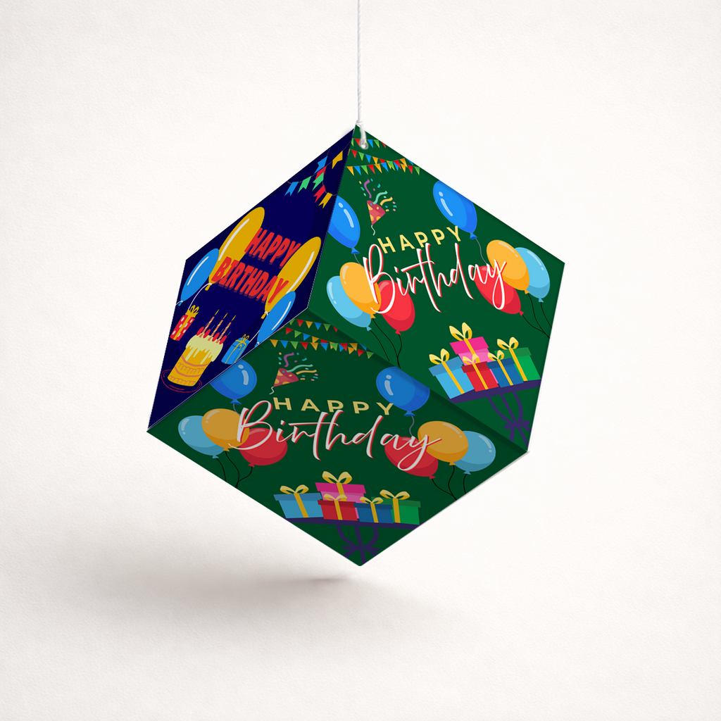 Fold-n-Form DIY 3D Hanging Cube Decor for Birthday Party Decoration: Classic Design