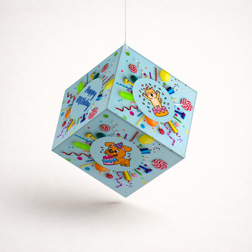 Fold-n-Form DIY 3D Hanging Cube Decor for Birthday Party Decoration: Celebration Design