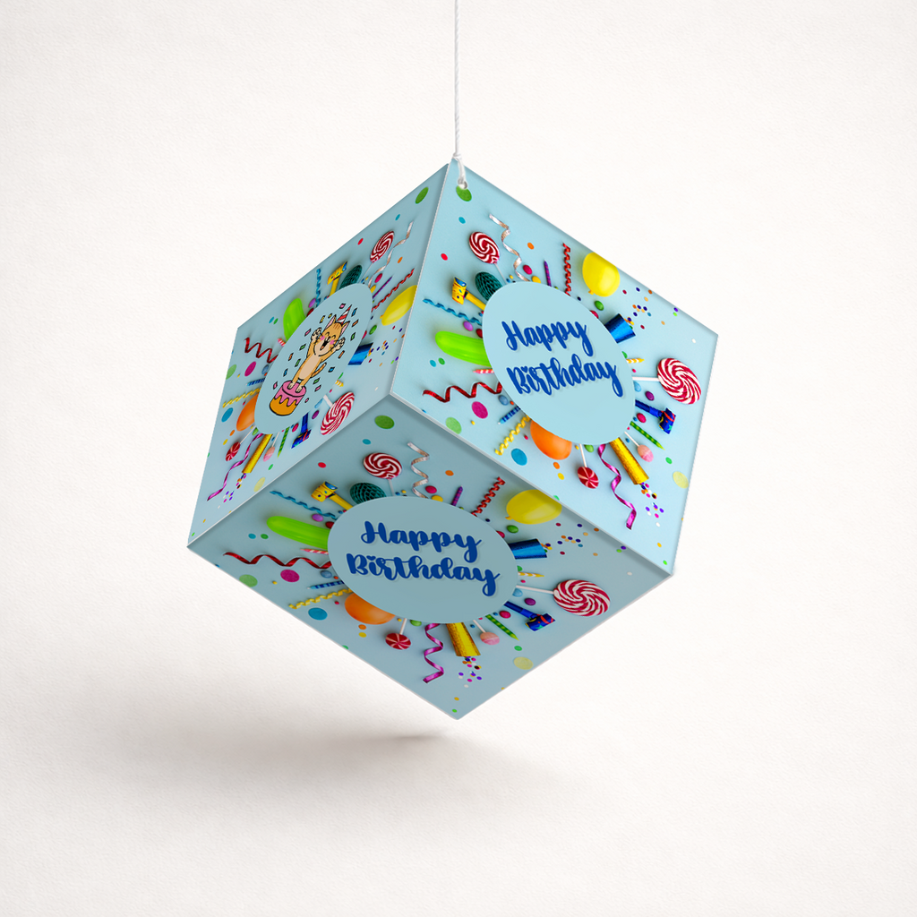 Fold-n-Form DIY 3D Hanging Cube Decor for Birthday Party Decoration: Celebration Design