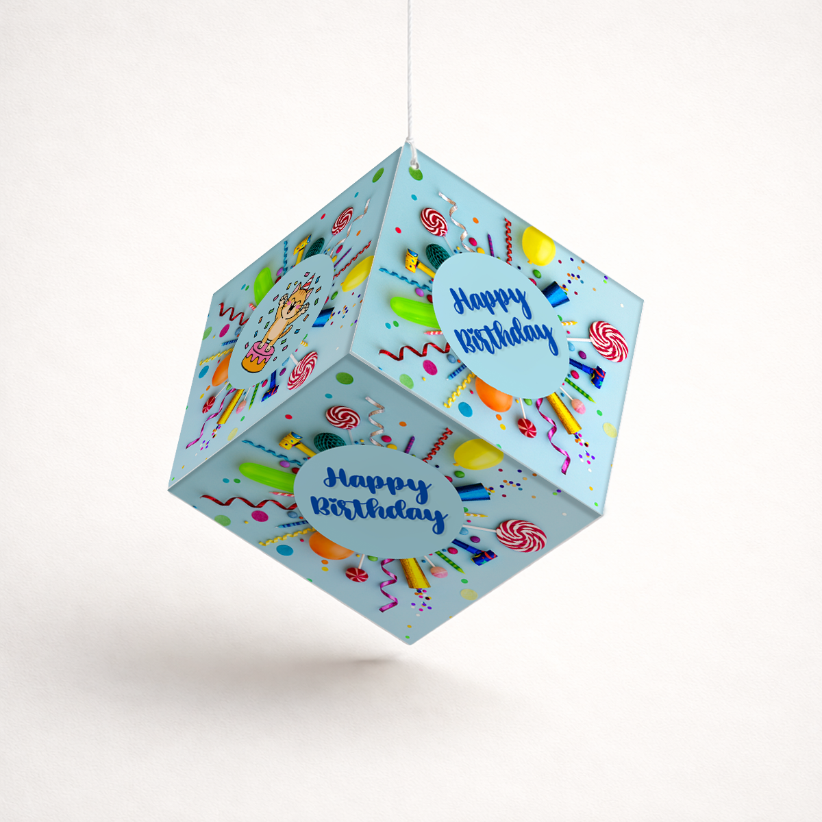 Fold-n-Form DIY 3D Hanging Cube Decor for Birthday Party Decoration: Celebration Design