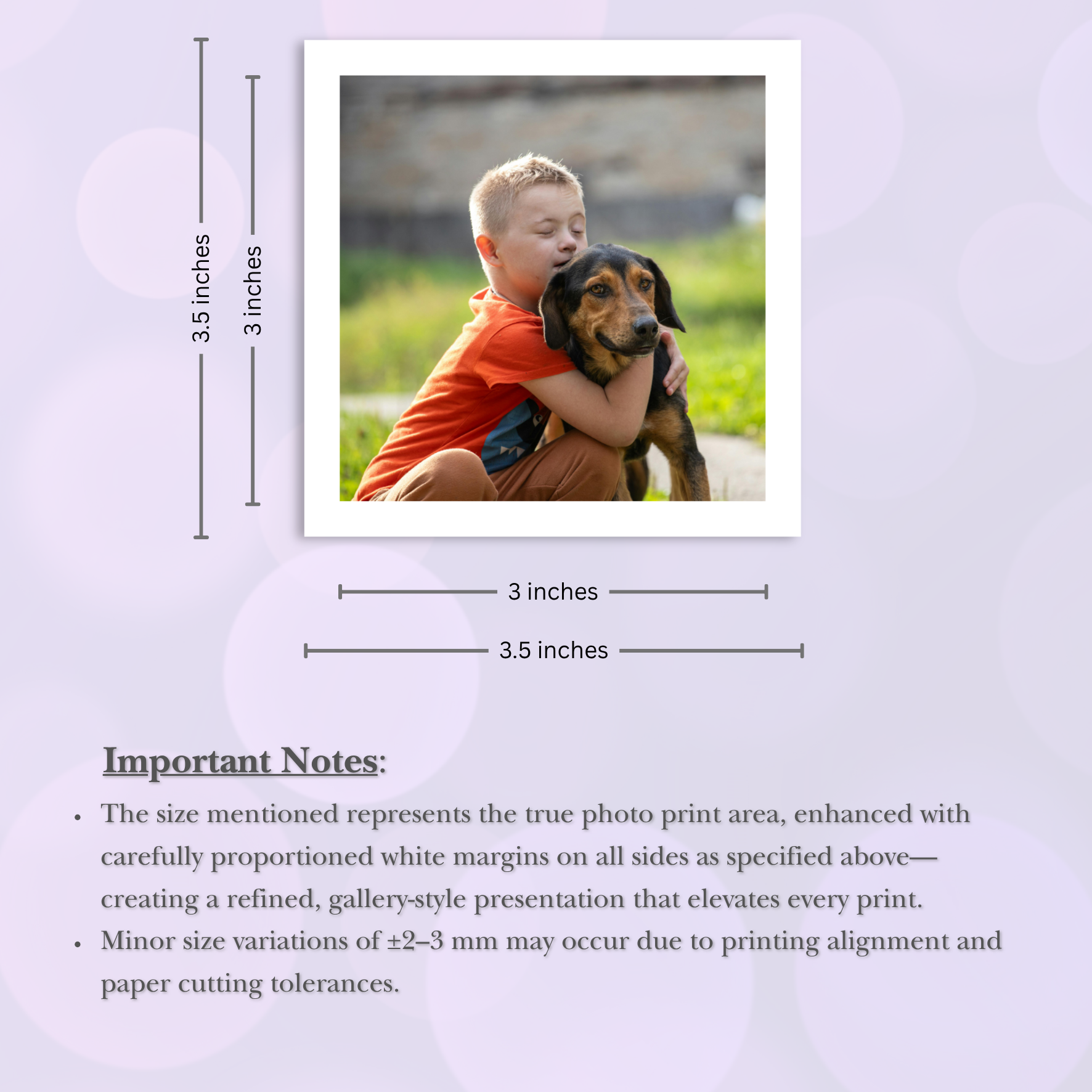 Square Photo Prints, 3 x 3 in, White-Bordered - 24 Prints (Royal Matte RC)