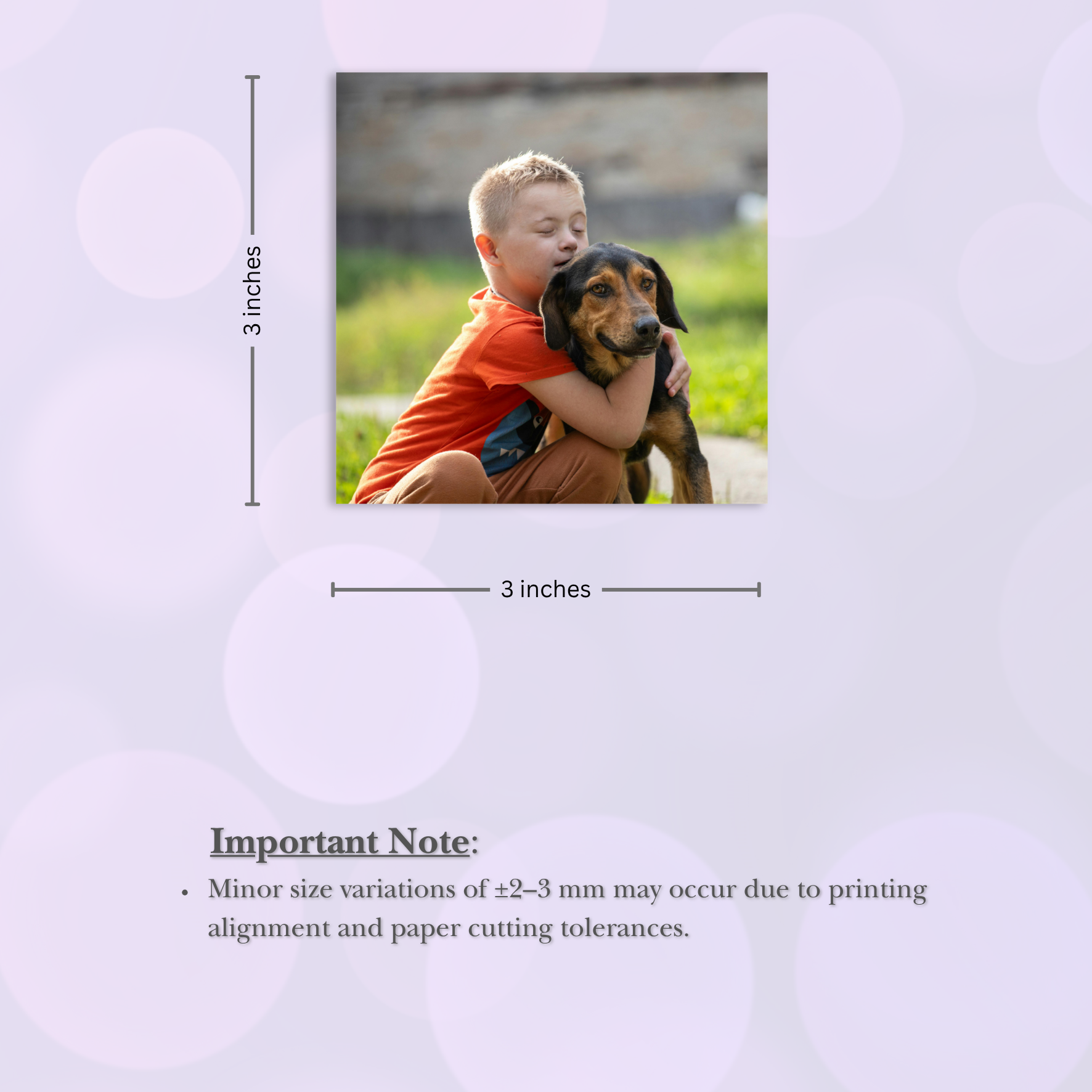 Square Photo Prints, 3 x 3 in, Borderless - 24 Prints (Royal Matte RC)