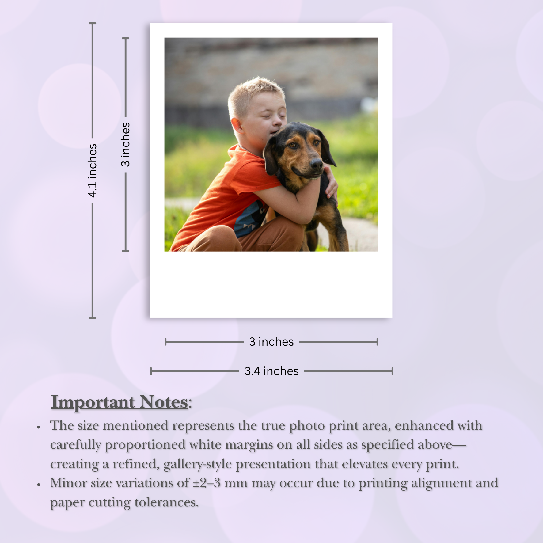 Square Photo Prints, 3 x 3 in, Vintage Instant-Style - 24 Prints (Royal Matte RC)
