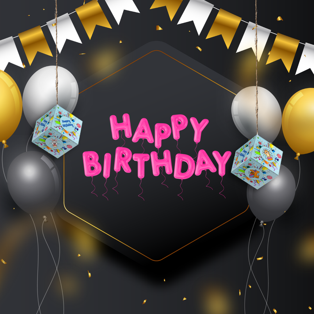 Fold-n-Form DIY 3D Hanging Cube Decor for Birthday Party Decoration: Celebration Design