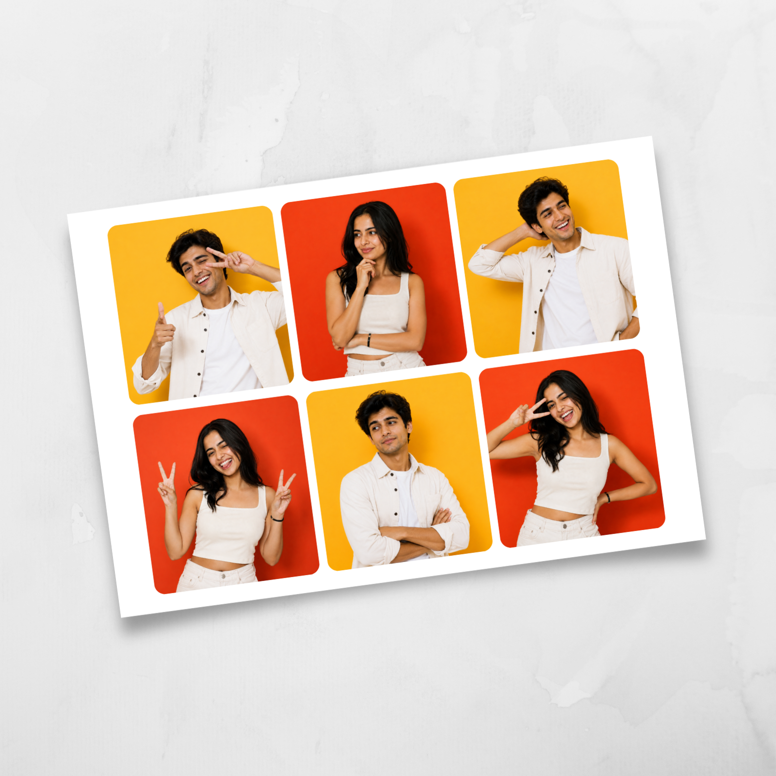 Photo Strips - Hex Grid Wide (6 Photos per Strip) - Pack of 2 Strips