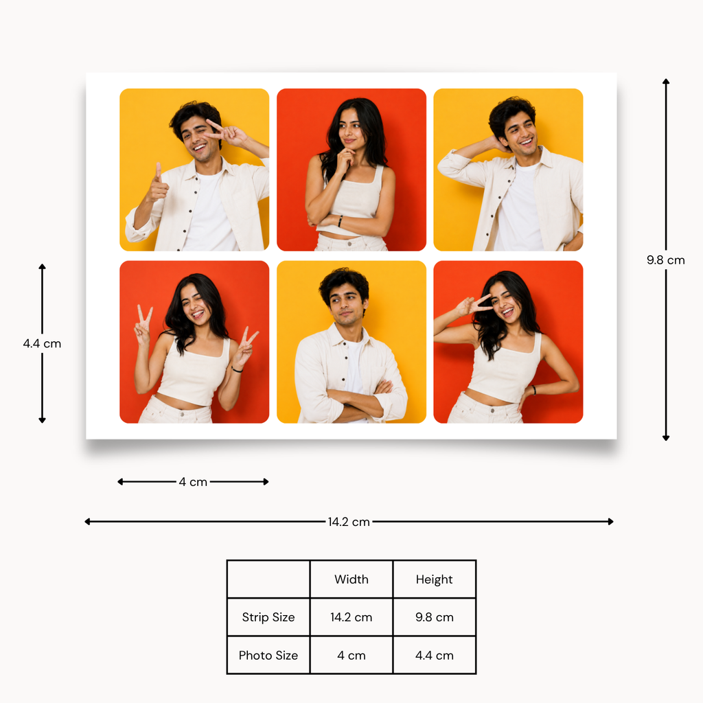 Photo Strips - Hex Grid Wide (6 Photos per Strip) - Pack of 2 Strips