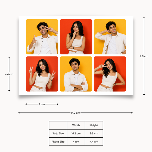Photo Strips - Hex Grid Wide (6 Photos per Strip) - Pack of 2 Strips