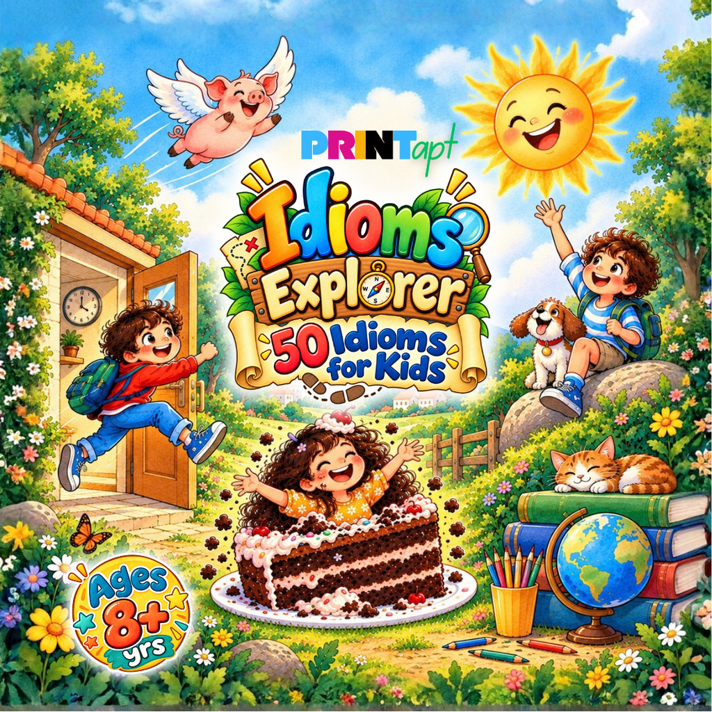 Idioms Explorer: 50 Idioms for Kids | Idioms Pocket Book with Illustrations for Kids Age 8+