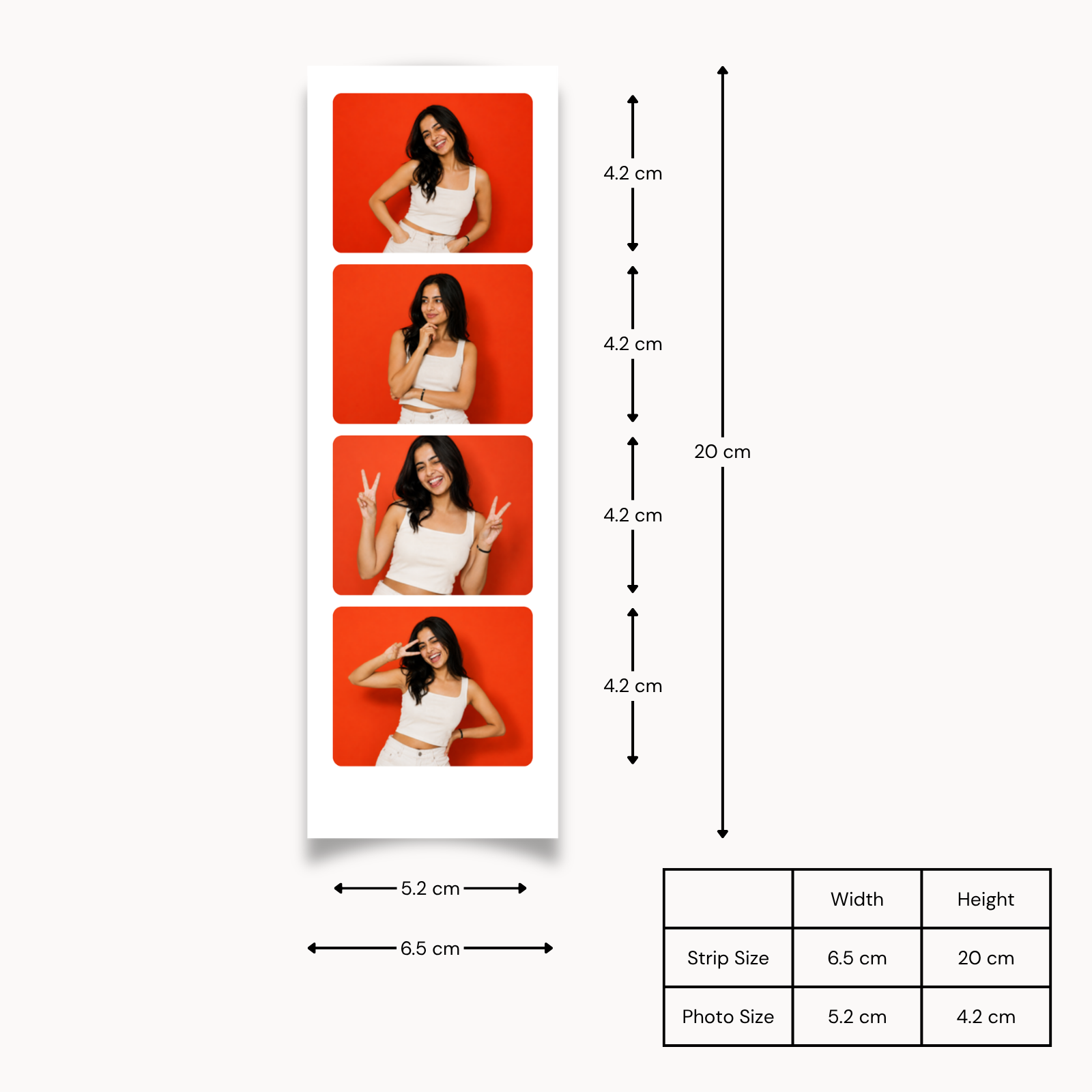Photo Strips - Large Quad (4 Photos per Strip) - Pack of 2 Strips