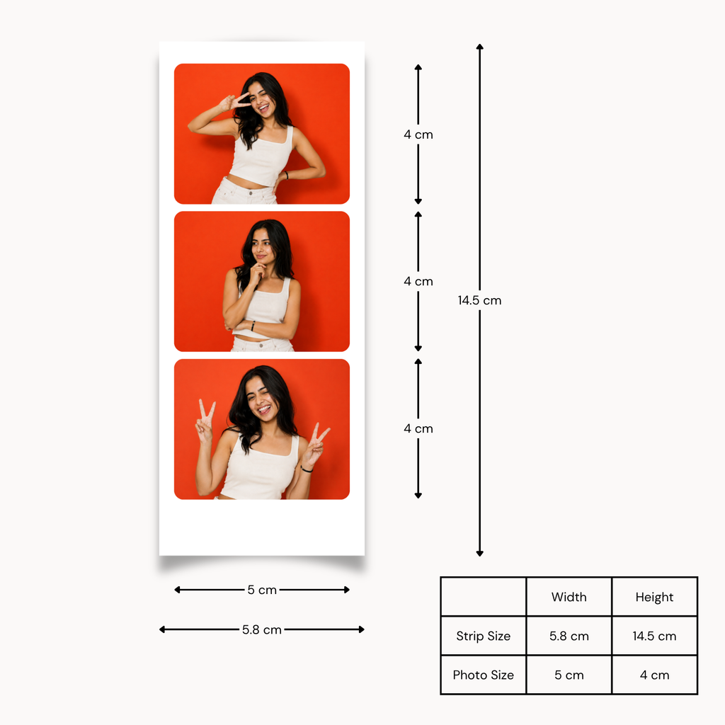 Photo Strips - Medium Trio (3 Photos per Strip) - Pack of 6 Strips
