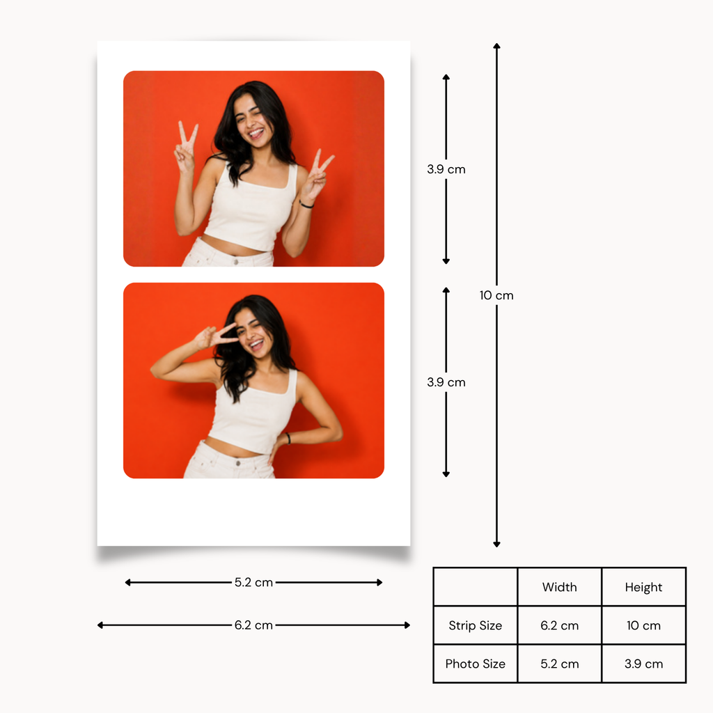 Photo Strips - Small Duo (2 Photos per Strip) - Pack of 8 Strips